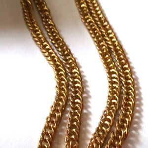 Statement Necklace Women's 48 Inches Gold Tone Vintage